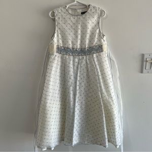 Girls White Beaded Dress